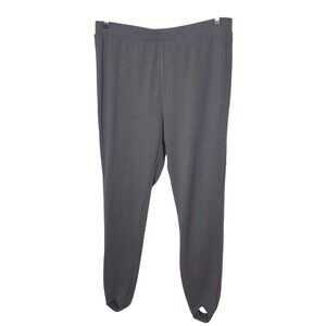 Vtg Blair Stirrup Pants XL Gray Heathered Knit Pullon Tapered Retro Chic Work